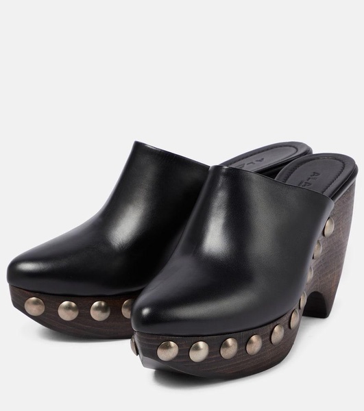 Le Sabot leather and wood pumps