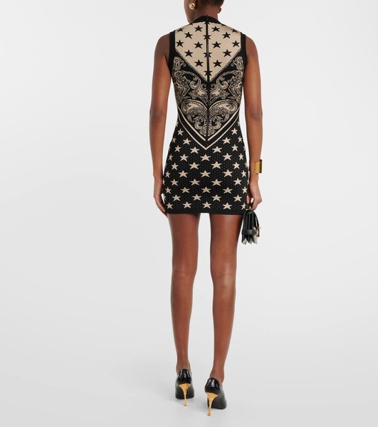 Intarsia knitted minidress