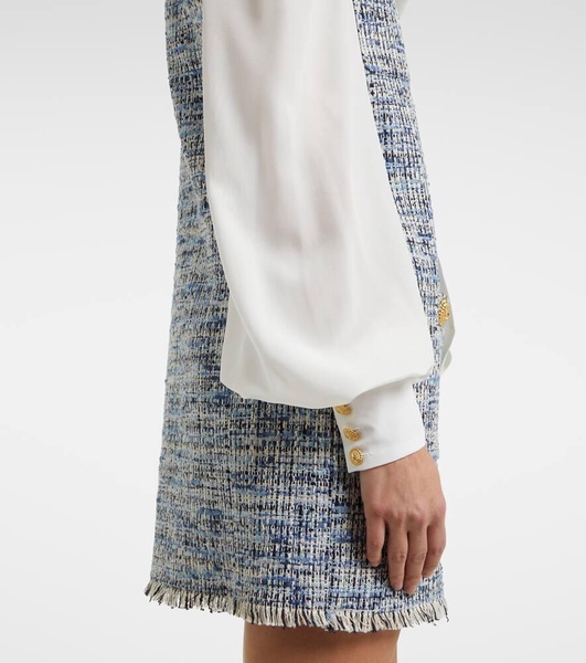 Cotton-blend tweed minidress