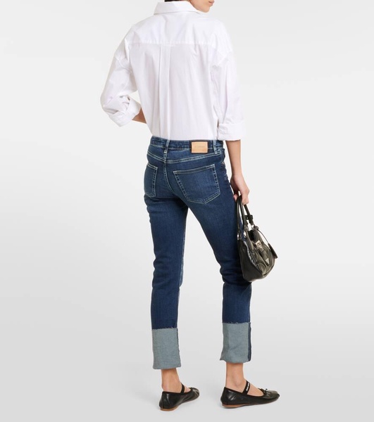 Girlfriend mid-rise slim jeans