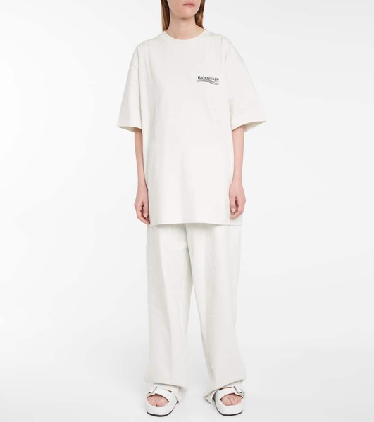 OVERSIZE POLITICAL LOGO JERSEY T-SHIRT