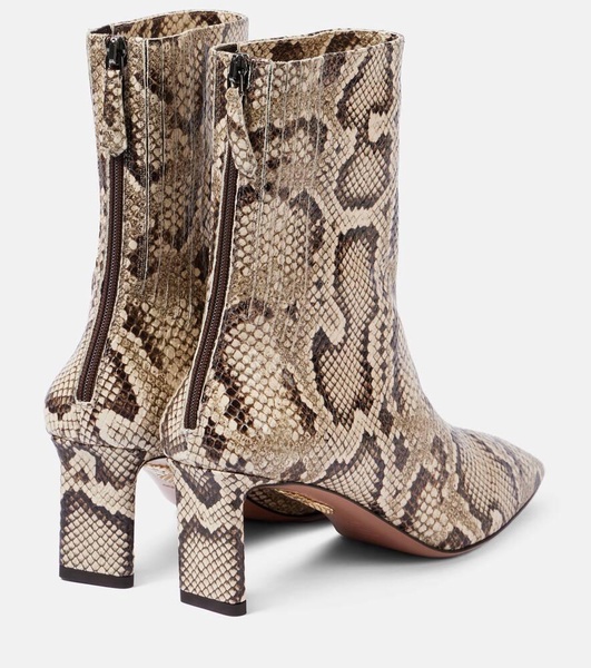 Blade snake-effect leather ankle boots