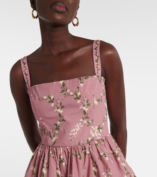 Lima Wisteria floral cotton minidress