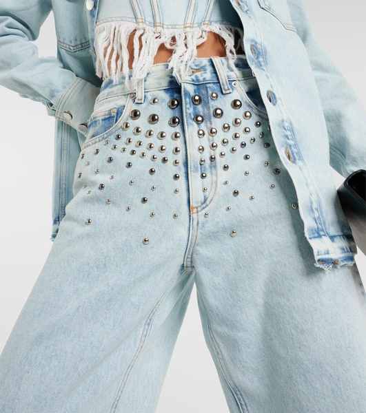 Embellished straight jeans
