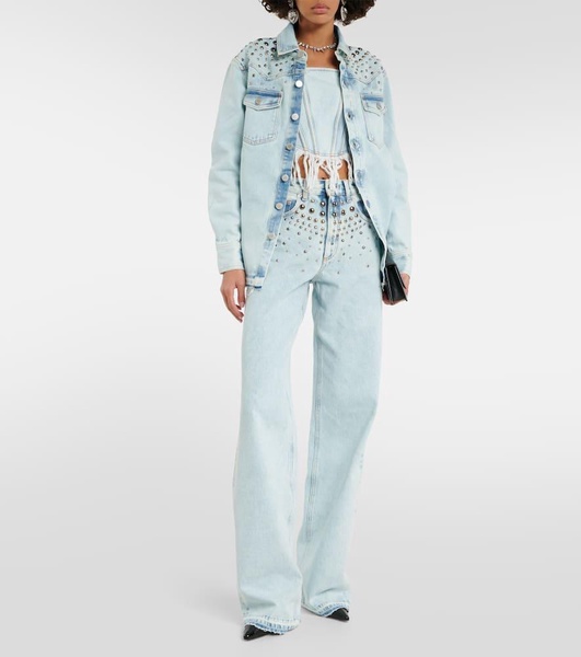 Embellished straight jeans