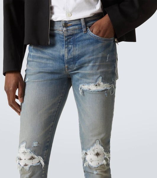 Micro Starburst distressed skinny jeans