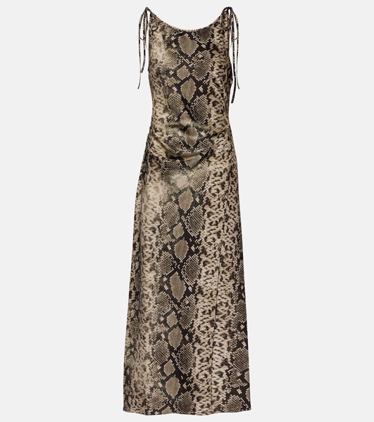Dayla snake-print satin midi dress