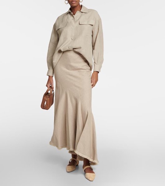 Mermaid linen maxi skirt