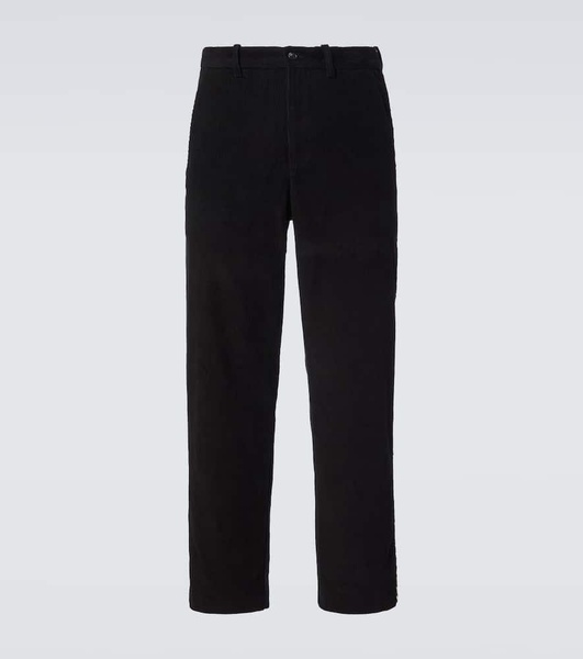 Sequined cotton corduroy straight pants