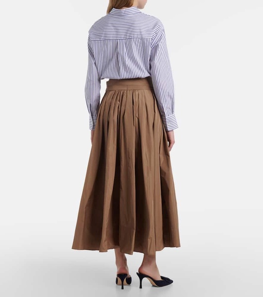 Gea pleated tafeta maxi skirt