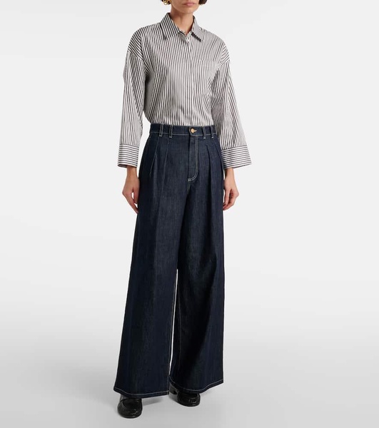 High-rise wide-leg pants