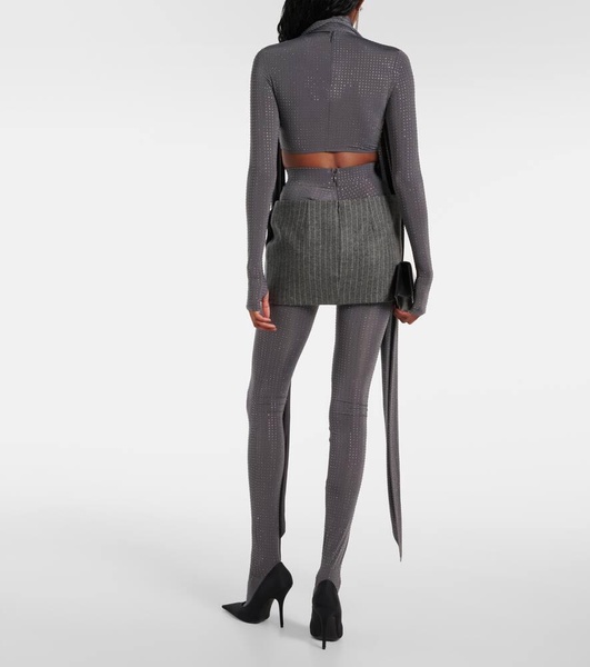 Pinstripe low-rise miniskirt