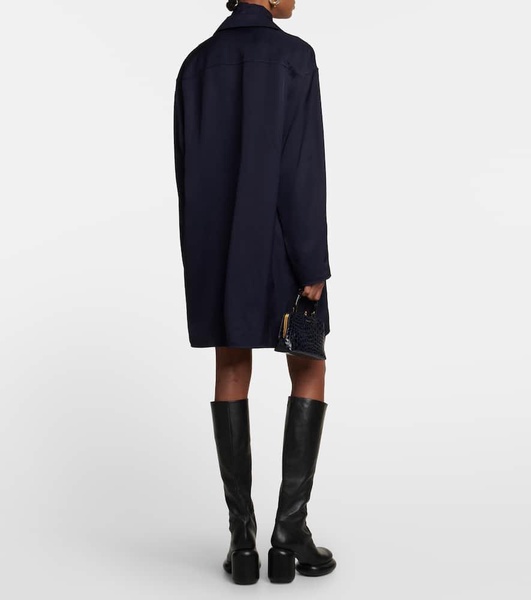 High-neck satin minidress