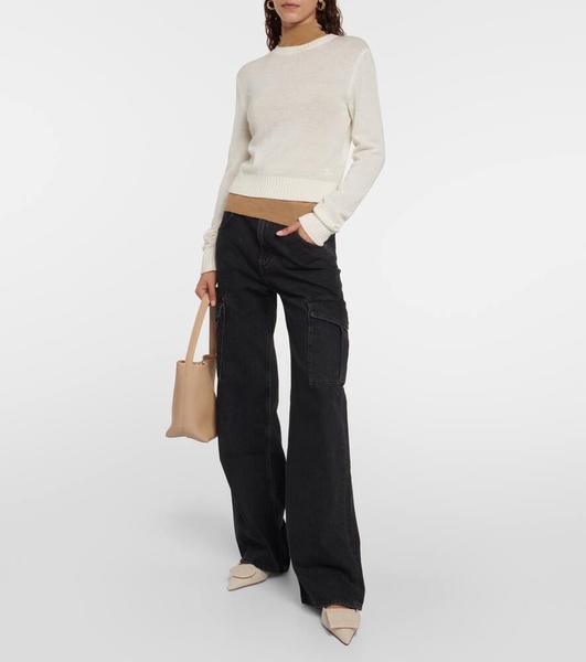 Minka high-rise denim cargo pants