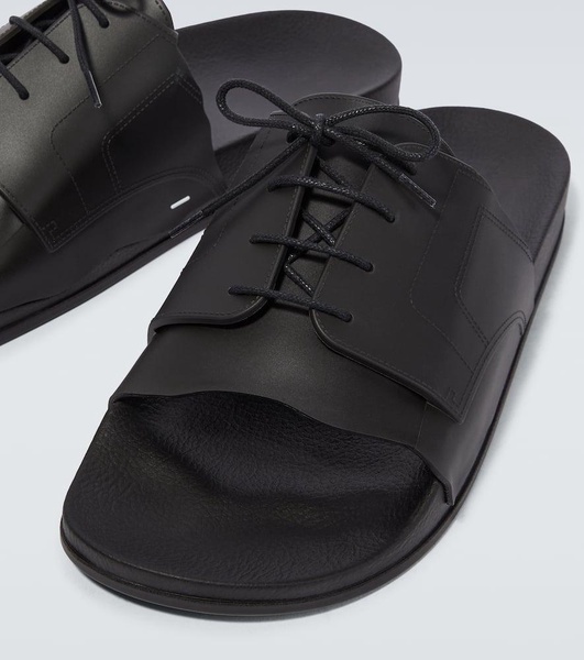 Lace-up rubber slides
