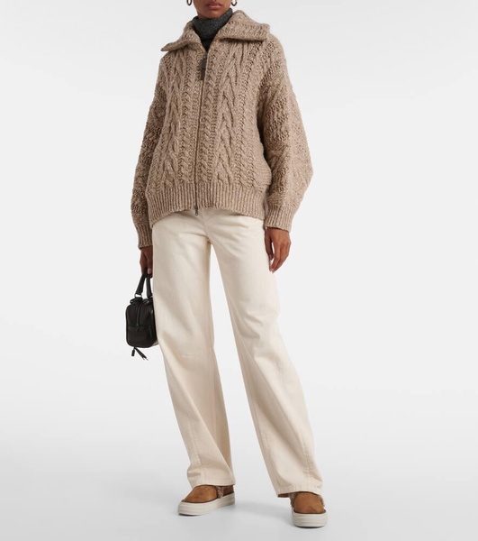 Shearling-lined suede slip-on shoes