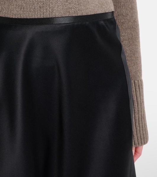 Carnet silk midi skirt