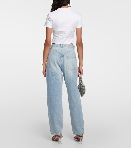 Crystal-embellished jersey T-shirt