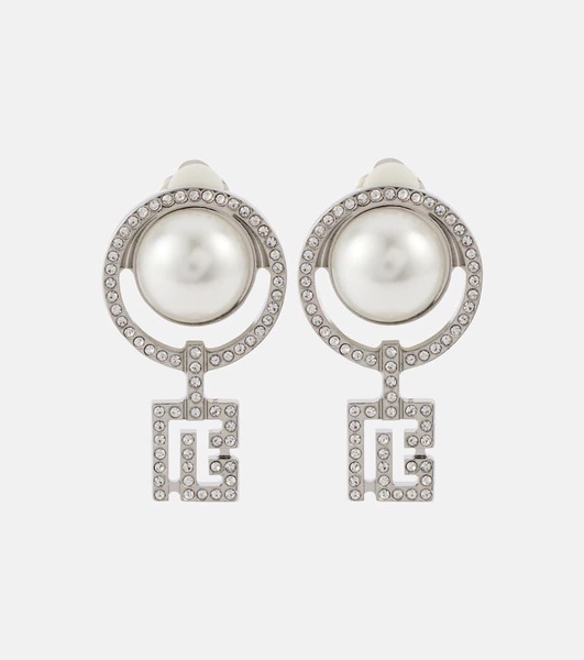 Faux pearl embellished clip-on earrings 