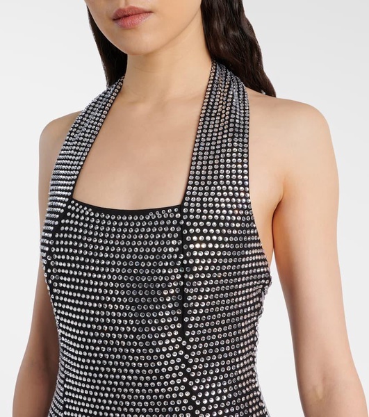 Embellished halterneck gown