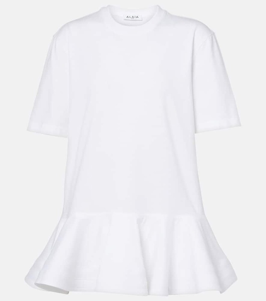 Peplum cotton jersey T-shirt 