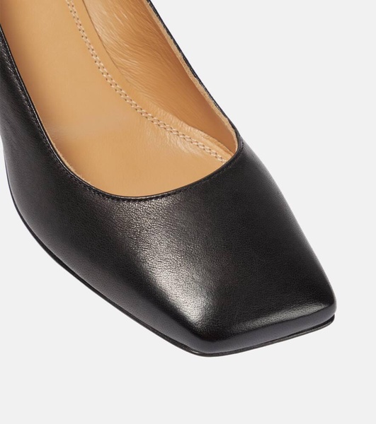 Four Stitch leather court pumps