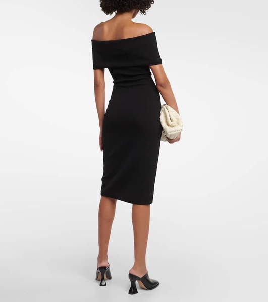 Off-shoulder jersey midi dress