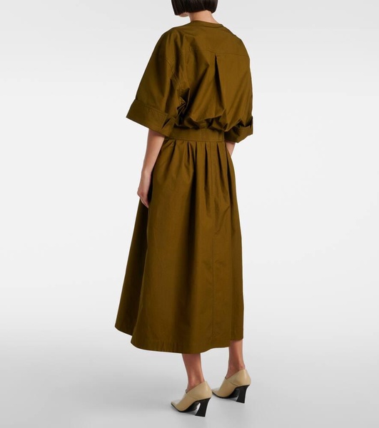 Cotton canvas shirt dress