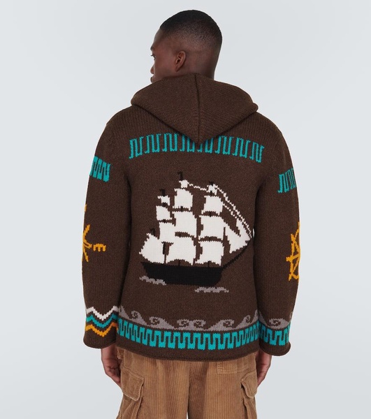 The Nautical jacquard virgin wool hoodie