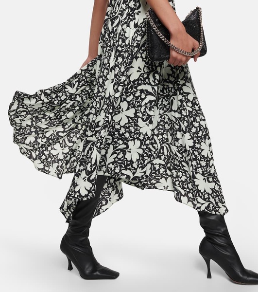 Floral silk midi dress