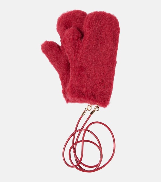 Ombrato wool and silk teddy mittens
