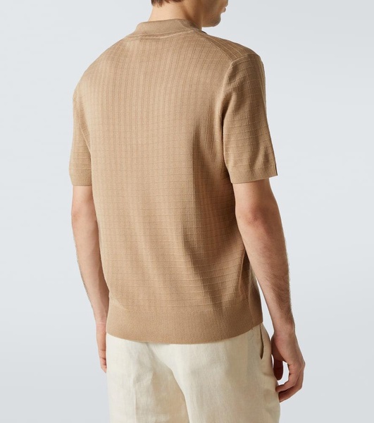 Silk and cotton polo shirt