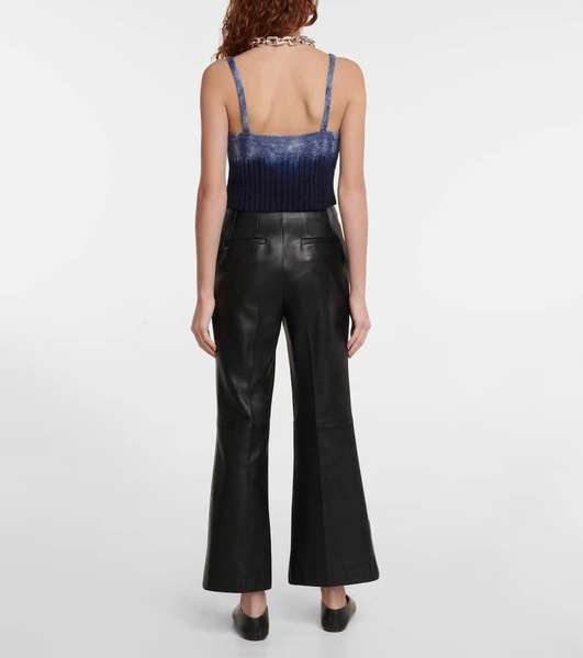 Sim tie-dye silk crop top