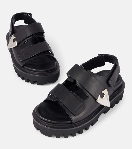 Leather slingback sandals
