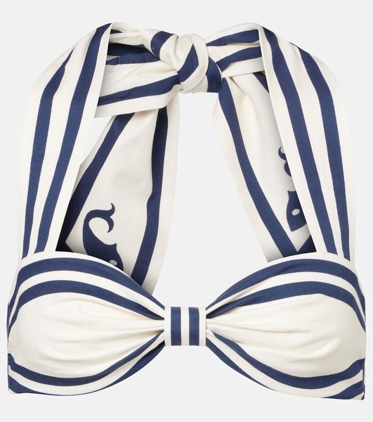 Marine striped cotton bra top