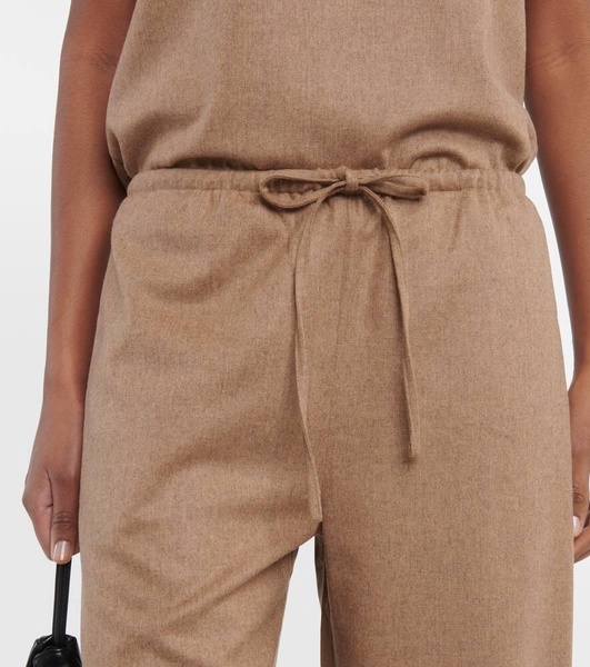 Wool and cashmere wide-leg pants