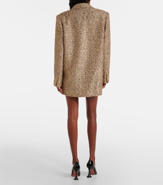 Oversized tweed lamé blazer