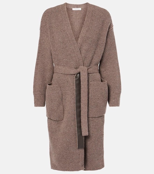Emblema ribbed-knit wool-blend cardigan