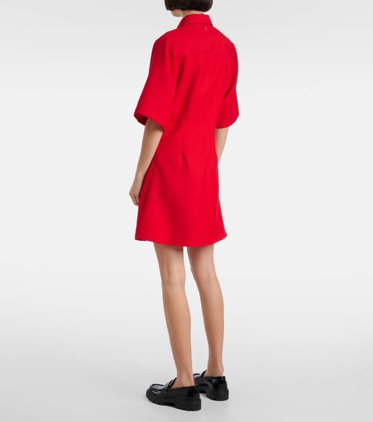 Virgin wool canvas shirt dress
