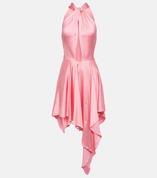 Cutout asymmetric halterneck dress