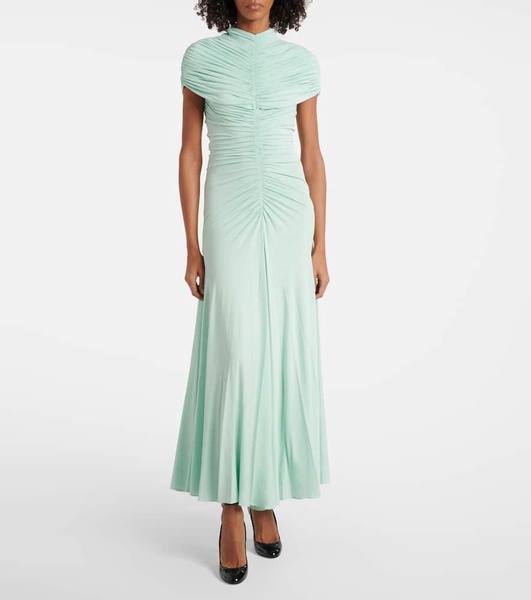 Ruched jersey maxi dress