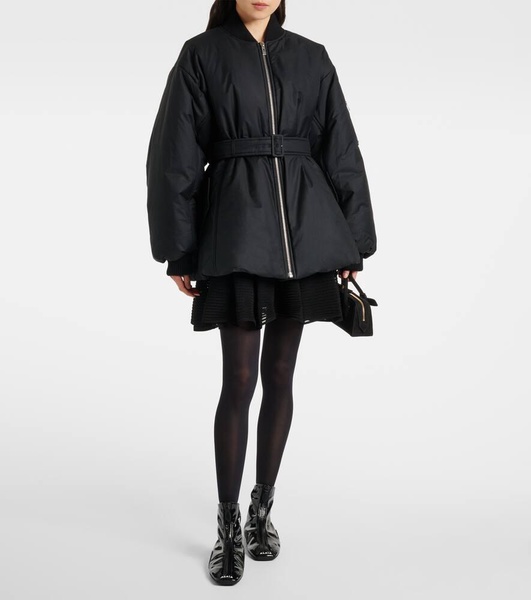 Belted cotton-blend jacket