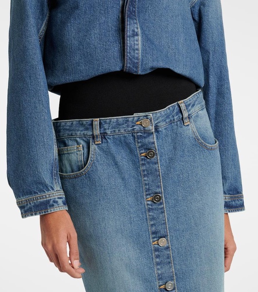 Denim maxi skirt