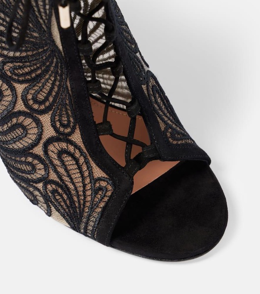105 suede and lace ankle boots