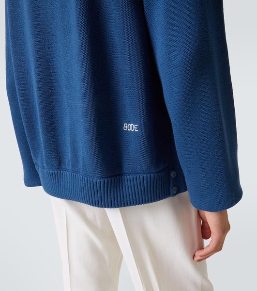 Double-breasted cotton cardigan