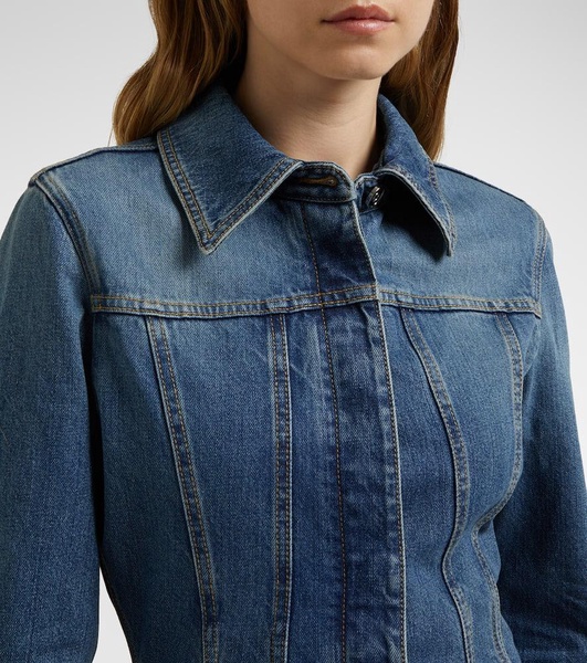Round denim jumpsuit