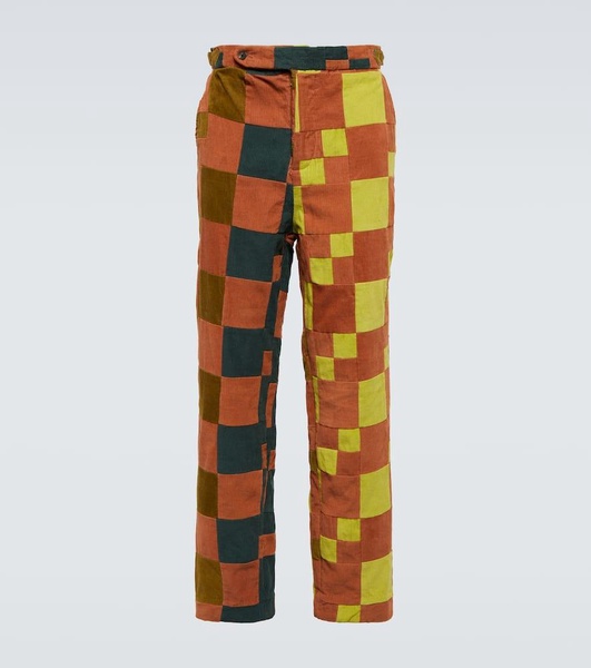 Patchwork corduroy pants