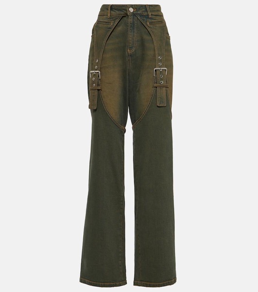 Embellished buckle boyfriend jeans
