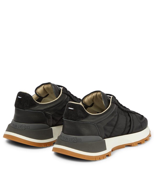 Nylon and suede sneakers