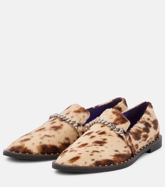 Falabella printed velvet loafers